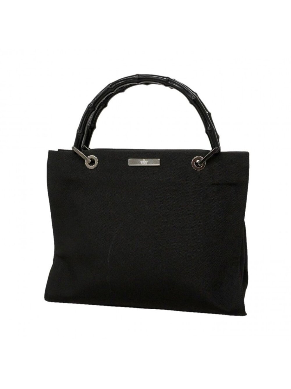 Gucci Handbag Bamboo 002 Nylon Black Silver